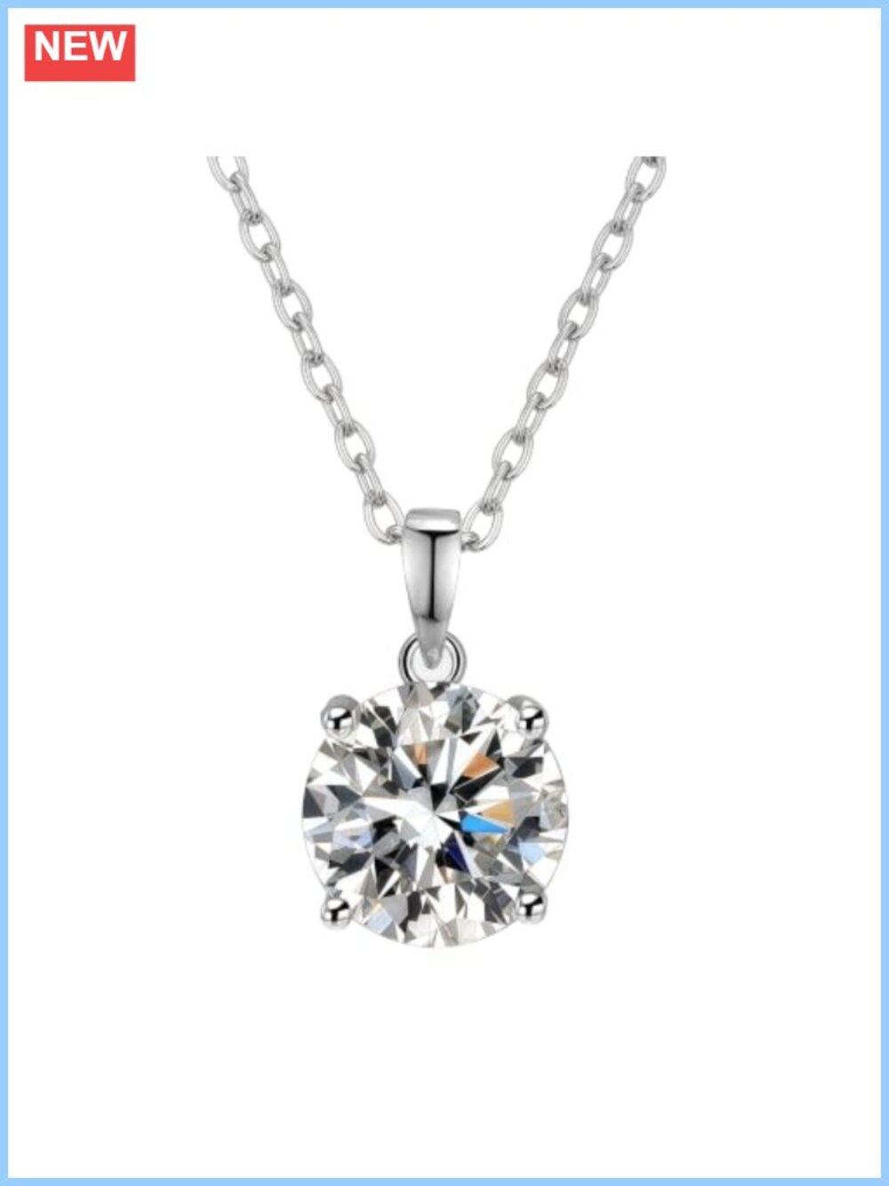 Moissanite Pendant Necklace 18K Gold Vermeil 925 Sterling Silver GRA Cert Gift